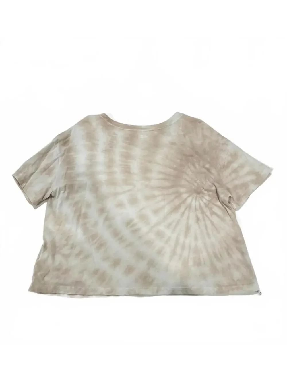 Old Navy Beige Tan Tie Dye Cropped Tee Shirt Casual Neutral Short Sleeve- Medium - Picture 2 of 7